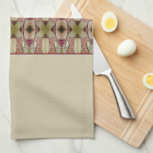 Beige gemustert mit Grün