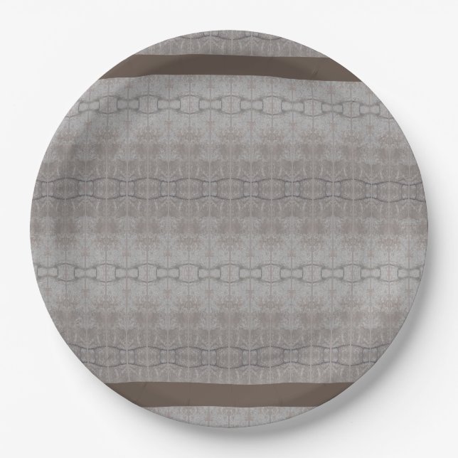 Beige Gemustert Pappteller (Vorderseite)