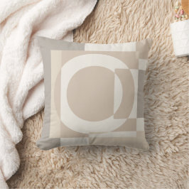Beige geometrische Blöcke minimalistischer Wohndek Kissen