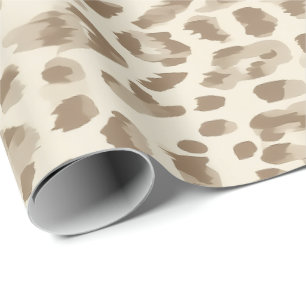 Beige Gepäckpapier mit Gepardenmuster Geschenkpapier