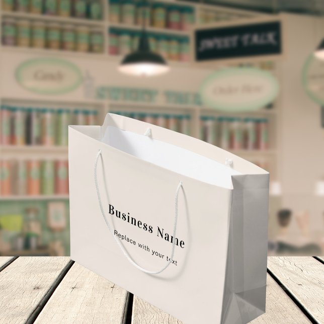 Beige Geschäftstext Große Geschenktüte (Von Creator hochgeladen)