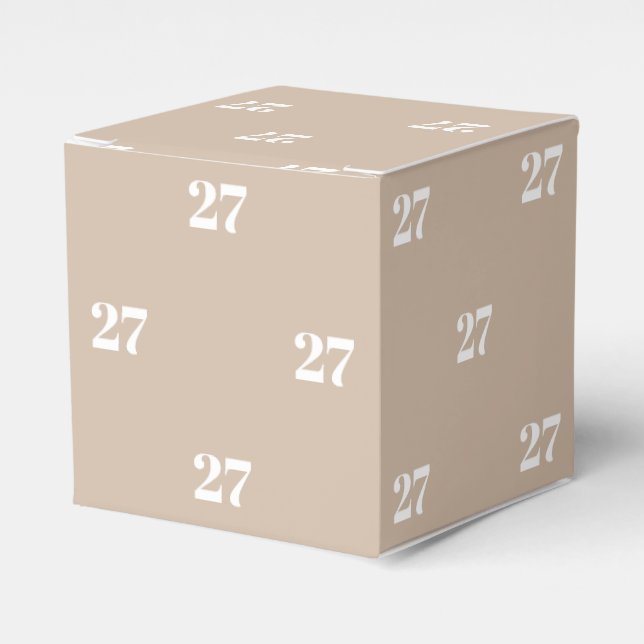 Beige Geschenke mit weißer Anfangsbuchstabe anpass Geschenkschachtel (Vorderseite)