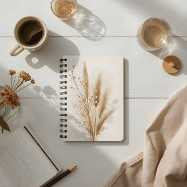 Beige getrocknete Blumen Botanisch Notizbuch