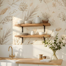 Beige getrocknete Blumen Botanisch Tapete