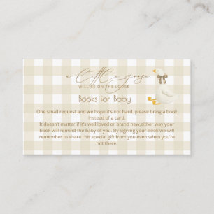 Beige Gingham Little Goose Bücher für Baby Begleitkarte