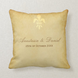 Beige gold de luxe französische Lilie Kissen