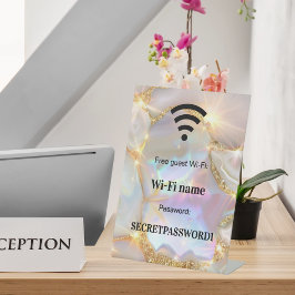 Beige Gold Gast WLAN-Kennwort für das Netzwerk Sockelschild