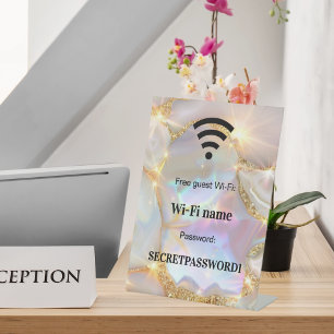 Beige Gold Gast WLAN-Kennwort für das Netzwerk Sockelschild