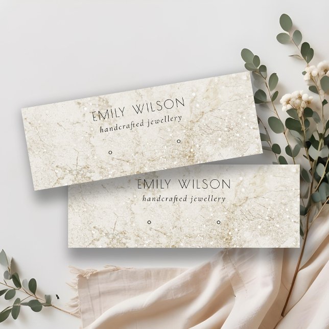 Beige Gold Glitzer Marmorverkleidung Mini Visitenkarte (Von Creator hochgeladen)