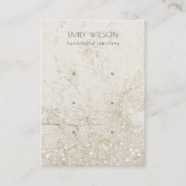 Beige Gold Marmor Glitzer 3 Stud Earring Display Visitenkarte