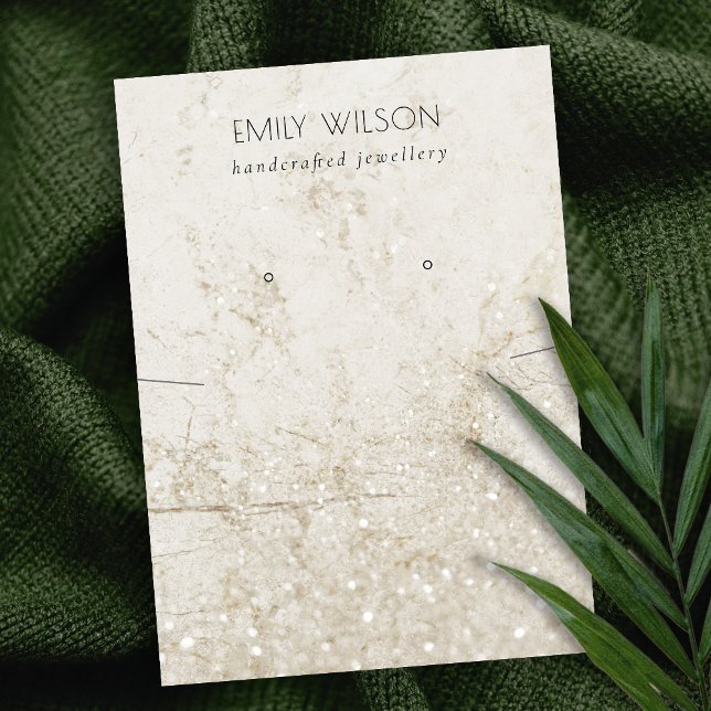 Beige Gold-Marmor-Glitzer-Fußleiste Earring Displa Visitenkarte (Von Creator hochgeladen)