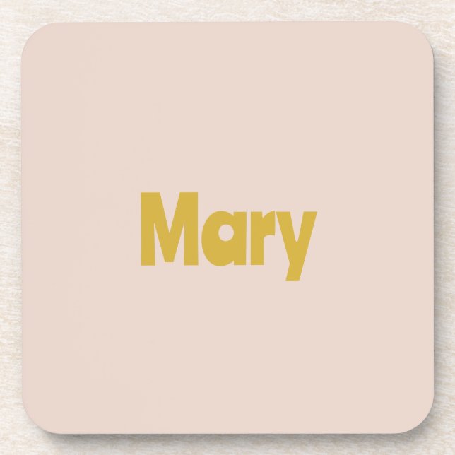 Beige Gold Mary Plastic Untersetzer Set (Vorderseite)