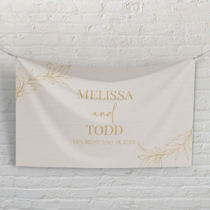 Beige Gold Minimal Minimalistische Zweigstelle Lea Banner