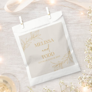 Beige Gold Minimal Minimalistische Zweigstelle Lea Geschenktütchen