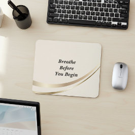 Beige Gold Minimalist Quote Mousepad