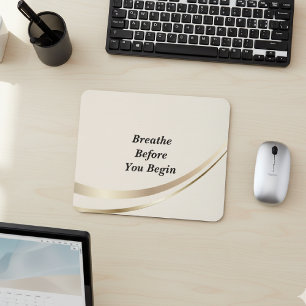 Beige Gold Minimalist Zitat  Mousepad