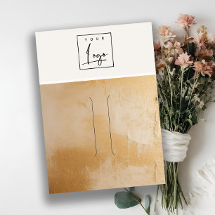 Beige Gold Ölfarbe Farbe Textur Logo Haarnadeldars Visitenkarte