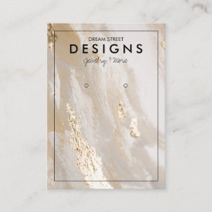 Beige Gold Trendige Ohrhänger Displaykarte Visitenkarte