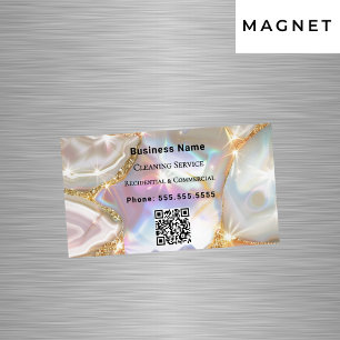 Beige Goldagate-Holograpgic-QR-Code Magnetische Visitenkarte