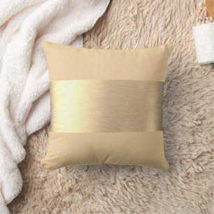 Beige Goldfolie Rustikal Faux Kissen