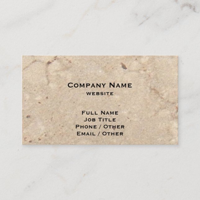 Beige Granite Business Card Visitenkarte (Vorderseite)