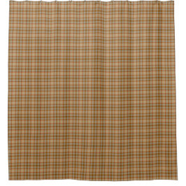 Beige Grau Rot Tartan Rustikaler Duschvorhang