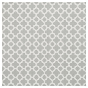 Beige Grau Weiße Kat Quatrefolienmuster Stoff