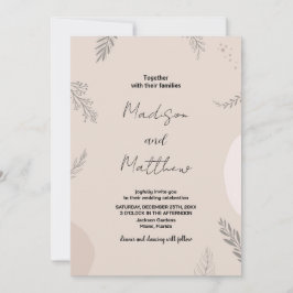 Beige Gray Wedding Einladungen