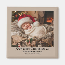 Beige Großeltern erstes Weihnachten Baby Foto
