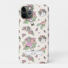 Beige Guinea Schweine mit Peony Blume Pattern Case-Mate iPhone Hülle