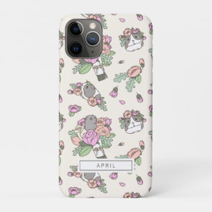 Beige Guinea Schweine mit Peony Blume Pattern Case-Mate iPhone Hülle