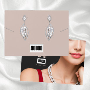 Beige Halsketten Ohrringe Display Schmuck Geschäft