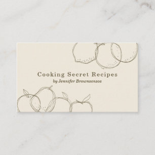 Beige handgemachte Fruchtkuchenrezepte Visitenkarte