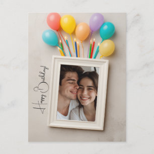 Beige Happy Birthday personalisierte Poloraid Postkarte
