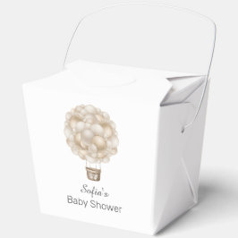 Beige Heißluftballon Boho Babydusche Geschenkschachtel