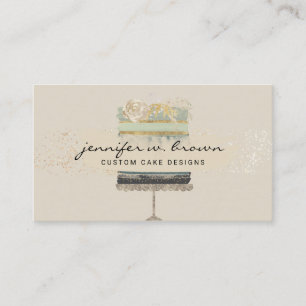 Beige Hintergrund Bäckerei Koch Hochzeitstorte Visitenkarte