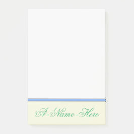 Beige Hintergrund w/ Sea Green Eleganname Post-it Klebezettel