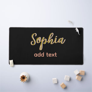 Beige hinzufügen Name Mädchen Boss Text schwarz el Schreibtischunterlage