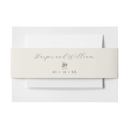Beige-Hochzeit aus Baumwolle Einladungsbanderole