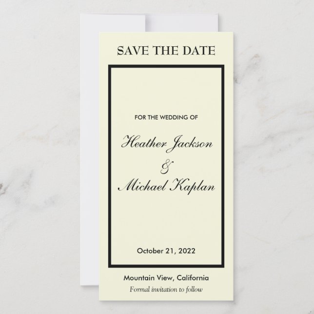 Beige Hochzeit Beruflich Minimalistisch Schlicht Save The Date (Vorderseite)