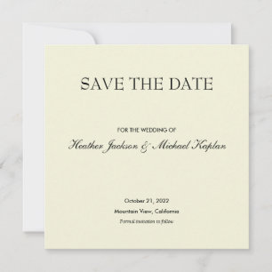 Beige Hochzeitstermin Profi Minimalist Save The Date