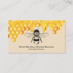 Beige Honeycomb Dripping Queen Bee Visitenkarte