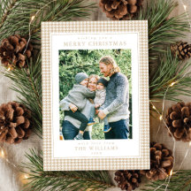 Beige Houndstooth Weihnachtsfoto