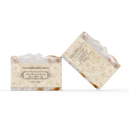 Beige Imitate Linken Damask Style Soap Band / Labe