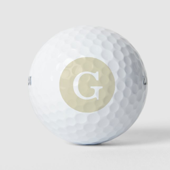 Beige Initial Monogram Golfball (Vorderseite)