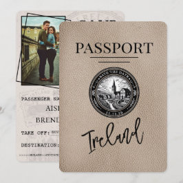 Beige Ireland Passport Save the Date