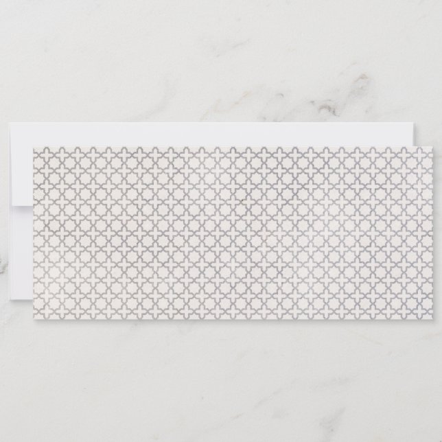 Beige islamische geometrische Muster Feiertagskarte (Vorderseite)