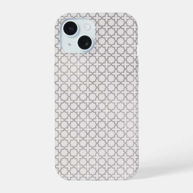 Beige islamische geometrische Muster iPhone 15 Hülle (Rückseite)