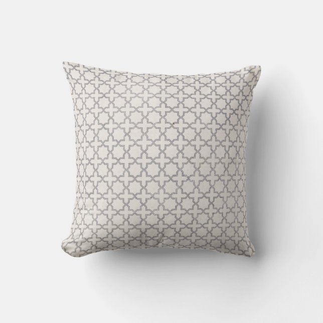 Beige islamische geometrische Muster Kissen (Vorderseite)