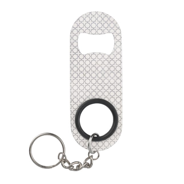Beige islamische geometrische Muster Mini Flaschenöffner (Vorderseite)